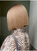 ハイトーンダブルカラーボブ韓国ヘア美髪ミディアム_ba555603