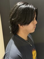 ヒュイル バイ ニアウ(Hwyl by Niau)&nbsp;メンズセンターパートウルフハイライトオリーブベージュカラー