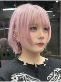 渋谷ブリーチカラーハイトーンコーラルピンクアッシュベージュ