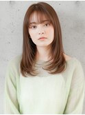 ゆるふわミディアム/ハッシュカット/ベージュ/韓国レイヤー