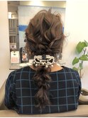 セミロング編み下ろし