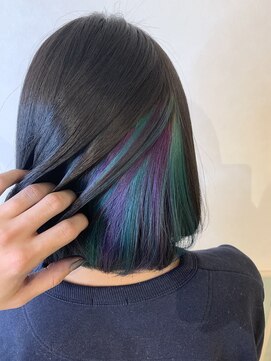 ヘアーサロン リアン 熊谷2号店(hair salon Rien) インナーバイオレット×グリーン♪