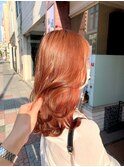 #インナーカラーオレンジ#オレンジカラー#オレンジベージュ