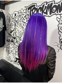 【派手髪】ピンク×バイオレット【インナーカラー】
