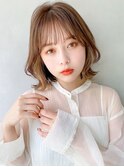 ○黒髪クラゲヘアーオリーブグレー小顔ココアベージュ