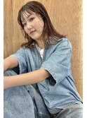 ワイドバング/レイヤーカット/透け感カラー/20代/30代