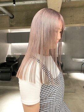 リール(rire) デザインカラーレイヤーカットウェットヘア夏オリーブベージュ