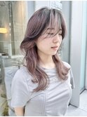 韓国風レイヤー/おくれ毛/ミディアムレイヤー