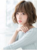 ひし形レイヤーカット小顔抜け感ボブパーマh3越谷20代30代40代!