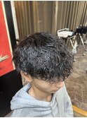 札幌大通りメンズショートカット波巻きツイストスパイラルパーマ