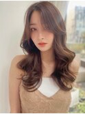 韓国くびれヘア/抜け感ブラウンベージュ/メルティーカラー/AM