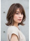 小顔髪質改善カット/くびレイヤー/外ハネボブ/シースルーバング