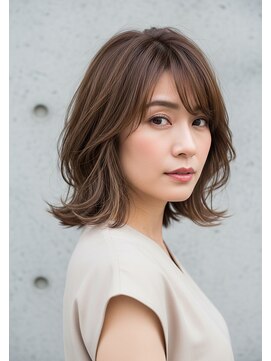 マイン(MINe) 小顔髪質改善カット/くびレイヤー/外ハネボブ/シースルーバング
