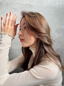 アール ヘアー デザイン(r hair design) ゆるふわロングベージュカラーブリーチしない透明感カラー