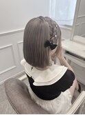 【ヘアメ】ボブでも可愛く♪編み込みカチューシャヘア＊新井