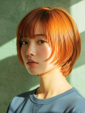 コトナ 越谷店 忙しい20代に人気!越谷の時短ショートボブ×コーラルオレンジ