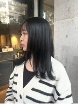 ヘアサロン レゴリス(hair salon REGOLITH)&nbsp;透けるブルーブラック×フェイスレイヤー