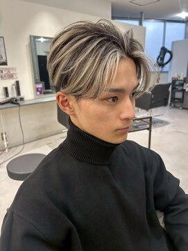 メンズサロン キング 梅田店(Men’s salon K!ng) 韓国マッシュセンターパートツーブロックメンズハイライトウルフ