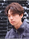 新橋メンズパーマツイストスパイラルパーマ波巻きニュアンス