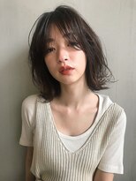 レイヤーカット/デザインカラー/ウェットヘア/オリーブベージュ