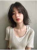 レイヤーカット/デザインカラー/ウェットヘア/オリーブベージュ