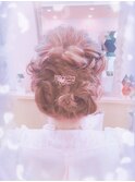 編み込みパーティーアップ♪