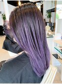 ブルーバイオレット【バレイヤージュ、ロング】