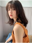 小顔カットおくれ毛*ナチュラルワンカール*ふんわりミディアム