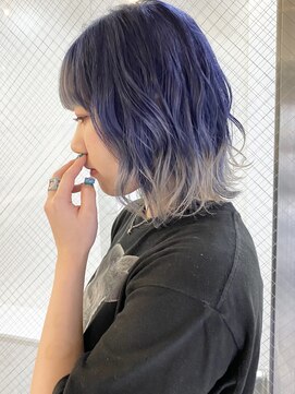 エリマ 調布(elima) ネイビー×ホワイトベージュ グラデーションカラー インナー