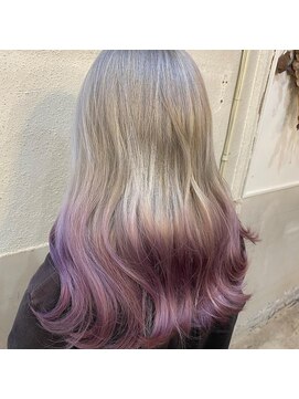 ボアップ 松山店(boappu) #グラデーション #パープル #カラー #ハイトーン #ケアブリーチ