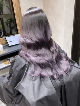 サニー 渋谷(SUNNY) ラベンダーアッシュバレイヤージュ、ハイライトグレージュカラー