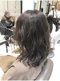 レイヤー　ミディアムパーマヘアスタイル　低温デジパ　(銀座)