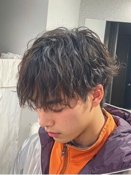 メンズサロン レブヘアー 桂店(LEVHAIR) フェードパーマスペインカールセンターパート韓国マッシュ眉毛