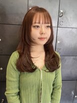 ヘアー アイス ルーチェ(HAIR ICI LUCE)&nbsp;レイヤーカットオレンジカラーオレンジブラウンヘアカラー/中西