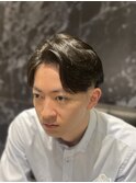 メンズツーブロック刈り上げセンターパート