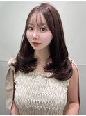 ミディアムレイヤーカット内巻き顔まわりレイヤーカット