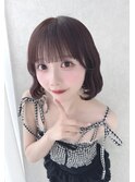 アイドル前髪ぱっつんボブウェーブ巻き