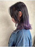 ハイライトカラーくびれヘアアプリコットオレンジ