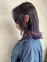 ルノン(LUNON) ハイライトカラーくびれヘアアプリコットオレンジ
