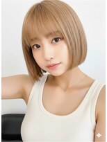 アース 大曽根店(HAIR&MAKE EARTH) earthショートレイヤーボブミルクティー丸みショートボブ