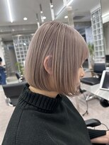 サンクマーケット 渋谷(cinq MARKET) ブリーチカラータッセルボブハイトーンミルクティーグレージュ