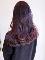 アヴァンセ サニー美容室&nbsp;韓国ヘア ヨシンモリ ロングヘア ラベンダーピンク 透明感カラー