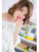 ミック ヘアアンドビューティー 大山店(miq  Hair&Beauty)&nbsp;無造作ウェーブｘ暖色系カラーで外国人風ロングボブc1