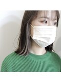 ボブ×インナーカラー/イヤリングカラー/ホワイトベージュ