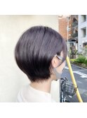ブルベ◎丸みラベンダーショートボブ