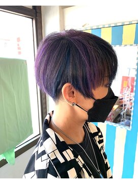 バルテイン(Hair Valtein) パープルブルーアシメショート