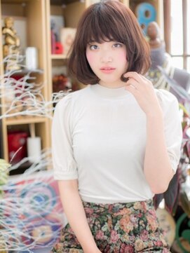 カバーヘア イヴ 戸頭店(COVER HAIR EVE) アシンメトリーピンクブラウン前下がりボブc5戸頭20代30代40代