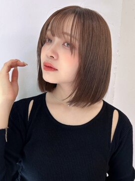 ハニー 町田(HONEY) 内巻きワンレンボブ　シースルーバング　ラテベージュ