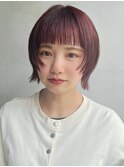 顔周りレイヤー姫カットボブウルフ