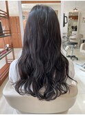 ロングこて風クリームパーマコテ巻き風パーマ